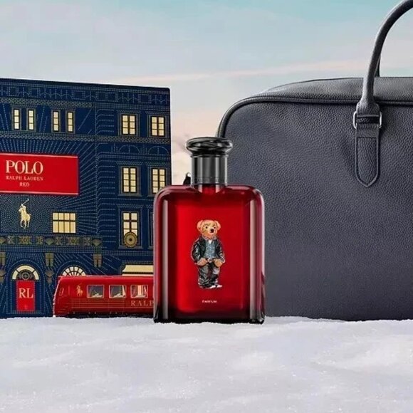 Polo Red Bear Valentine Gift Men’s 2pc Polo Red Parfum Spray 4.2oz w/ Duffel Bag - Picture 1 of 2